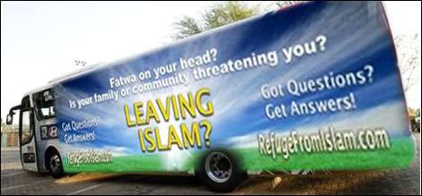 امریکہ میں اسلام چھوڑ دو کے اشتہار کے ساتھ بس چلا دی گئی