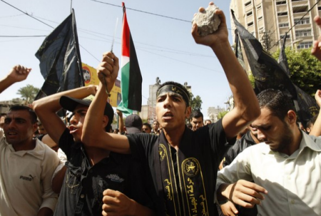 راهپیمایی جهاد اسلامی به مناسبت دهمین سالگرد انتفاضه الاقصی در غزه