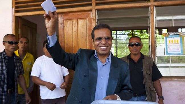 President-elect of East Timor Jose Maria de Vasconcelos casting his ballot in the country’s presidential election in April