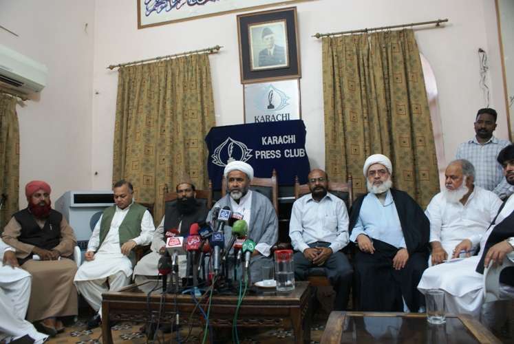کراچی پریس کلب میں شیعہ نسل کشی کیخلاف مختلف سیاسی و مذہبی جماعتوں کی پریس کانفرنس کی تصویری جھلک