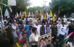 حیدرآباد میں آئی ایس او، ایم ڈبلیو ایم اور اصغریہ کے تحت القدس ریلی، شیعہ سنی عوام کی شرکت