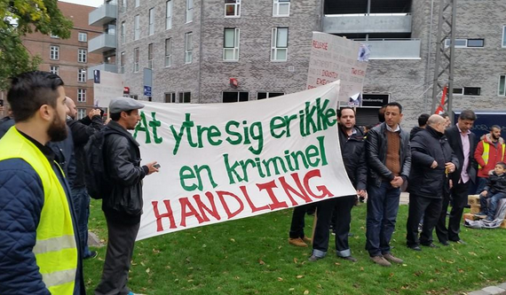 تجمع اعتراضی بر حکم اعدام آیت الله نمر در دانمارک