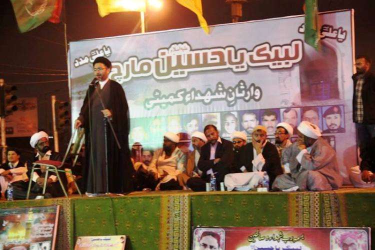 دھرنے سے شیعہ علماء کونسل کے مرکزی رہنما علامہ شہنشاہ نقوی کا خطاب