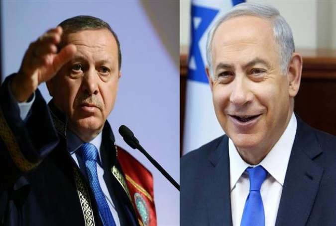 Turkish President Recep Tayyip Erdogan (L) and Israeli Prime Minister Benjamin Netanyahu