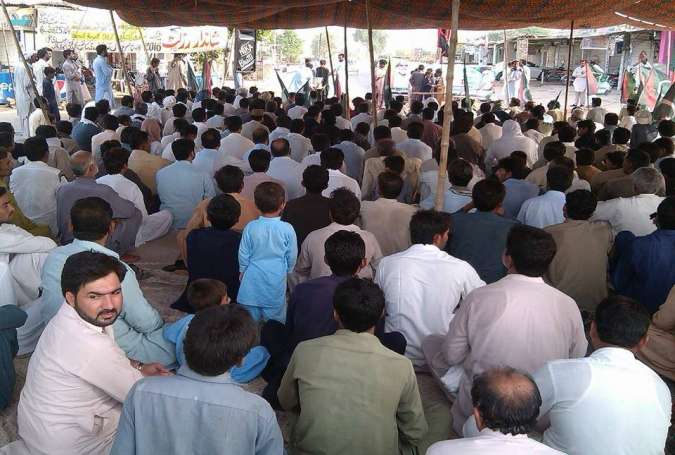 مجلس وحدت مسلمین کے زیر اہتمام لیہ میں کاظمی چوک پر دھرنا