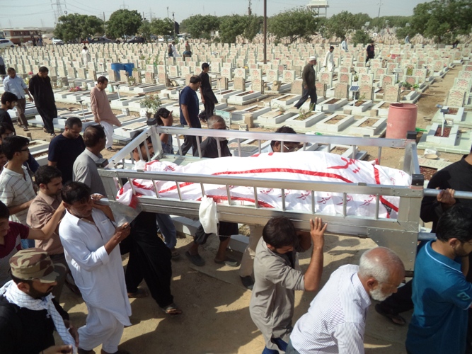 کراچی میں شہید ہونے والے ماہر تعلیم سید منصور زیدی کی نماز جنازہ و تدفین