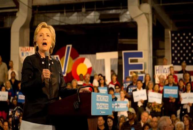 Democratic presidential nominee Hillary Clinton speaks at a rally on October 12, 2016 in Pueblo, Colorado.
