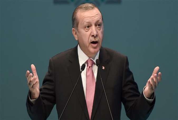 Turkish President Recep Tayyip Erdogan delivers a speech in Istanbul, Turkey, on March 3, 2017.