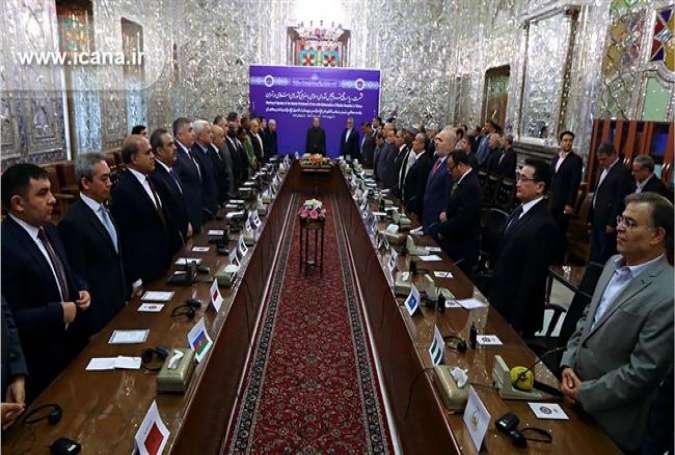 Iranian Parliament Speaker Ali Larijani meets with ambassadors of Muslim countries to Tehran on June 19, 2017. (Photo by Icana)