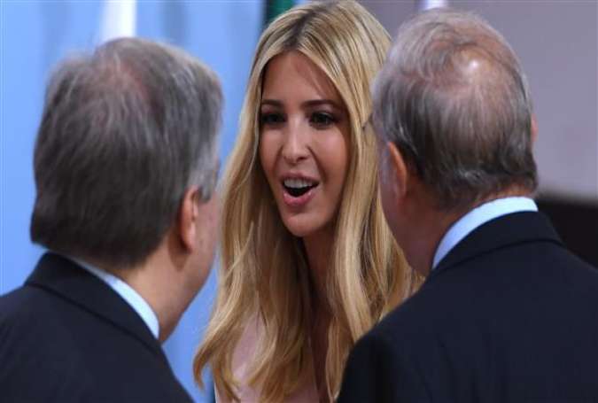 The daughter of US President Donald Trump, Ivanka Trump, attends the panel discussion "Launch Event Women