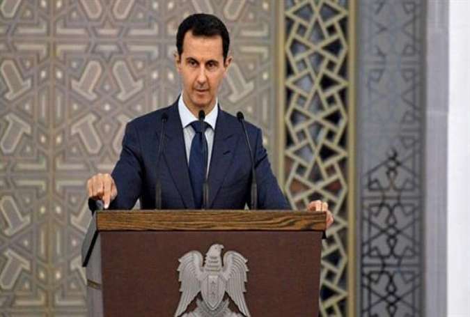 Syrian President Bashar al-Assad is delivering a speech in the capital, Damascus, Syria, on August 20, 2017. (Photo by Syria’s official news agency SANA)