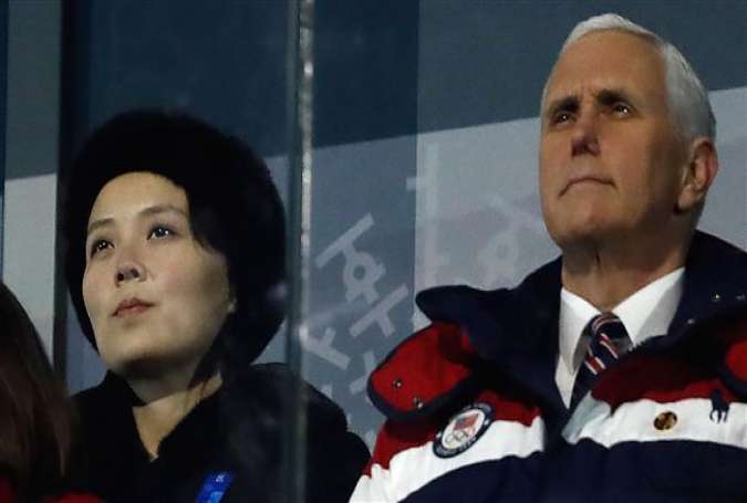 US Vice President Mike Pence (R) and North Korea