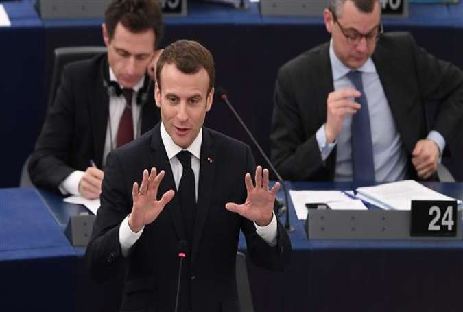 French President Emmanuel Macron speaks during a session of the European Parliament on April 17, 2018, in the eastern city of Strasbourg. (AFP photo)