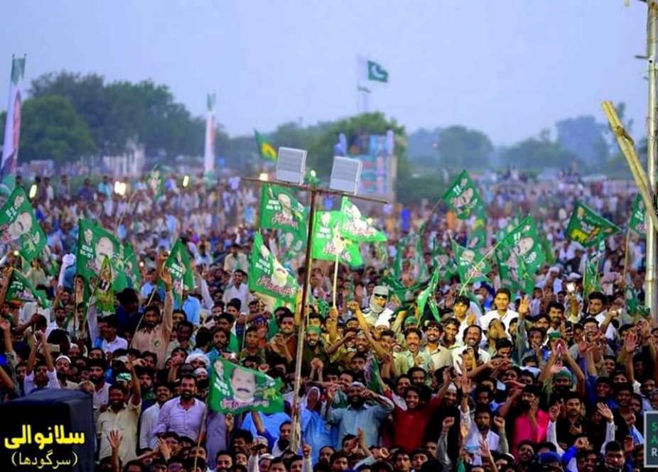 سرگودہا، پاکستان مسلم لیگ نون کے انتخابی جلسے سے میاں شہباز شریف کے خطاب کی تصاویر