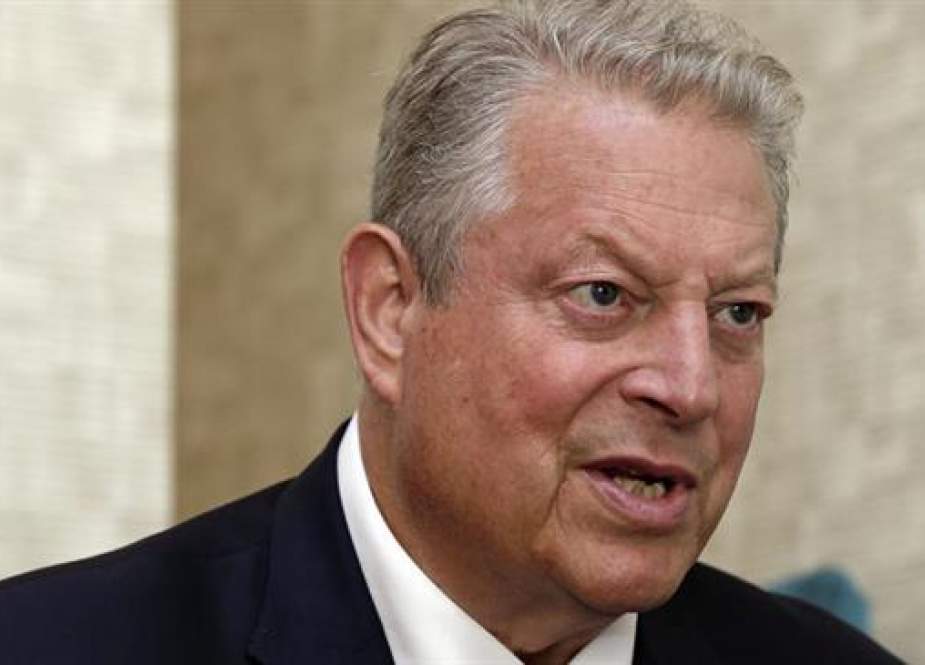 Former US Vice President Al Gore speaks during an interview in Greensboro, N.C., Monday, Aug. 13, 2018. (Photo by AP)