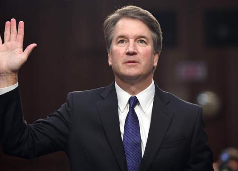 In this AFP file photo taken on September 4, 2018, Judge Brett Kavanaugh is sworn in during his US Senate Judiciary Committee confirmation hearing.