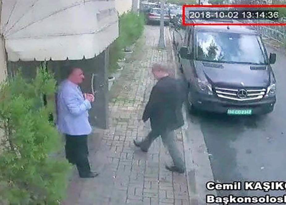 A still from security-camera footage that is thought to show the Saudi journalist Jamal Khashoggi entering the Saudi Consulate in Istanbul last week.CreditCreditHurriyet, via Associated Press