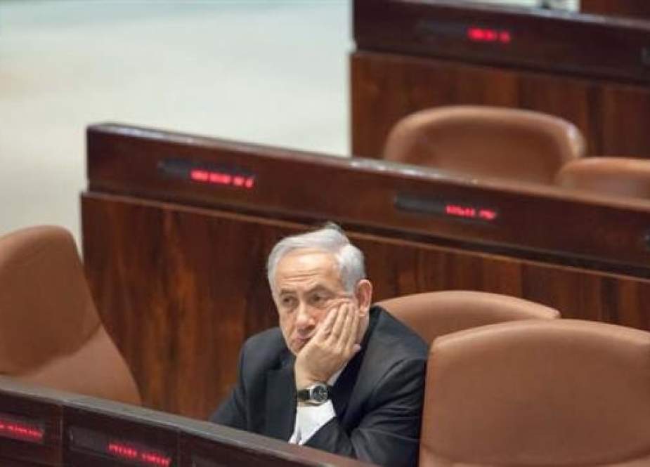 Israeli Prime Minister Benjamin Netanyahu in the Knesset on February 18, 2014 (Photo by Haaretz)