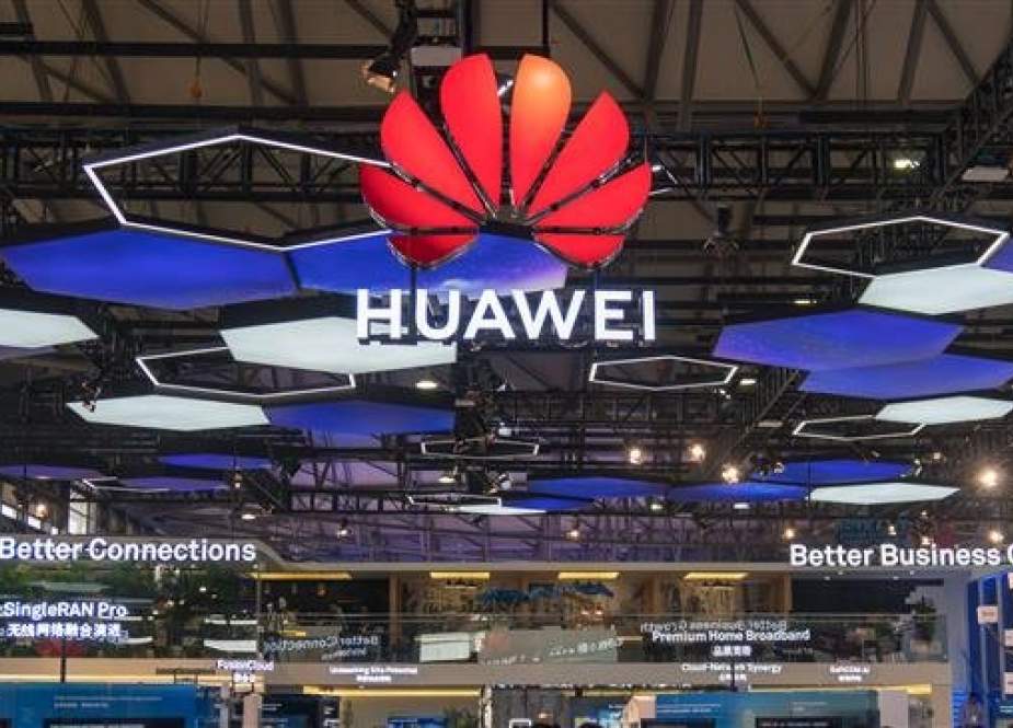 Photo of a Huawei stand at the Mobile World Conference in Shanghai, China, on June 27, 2018 (Photo by AFP)