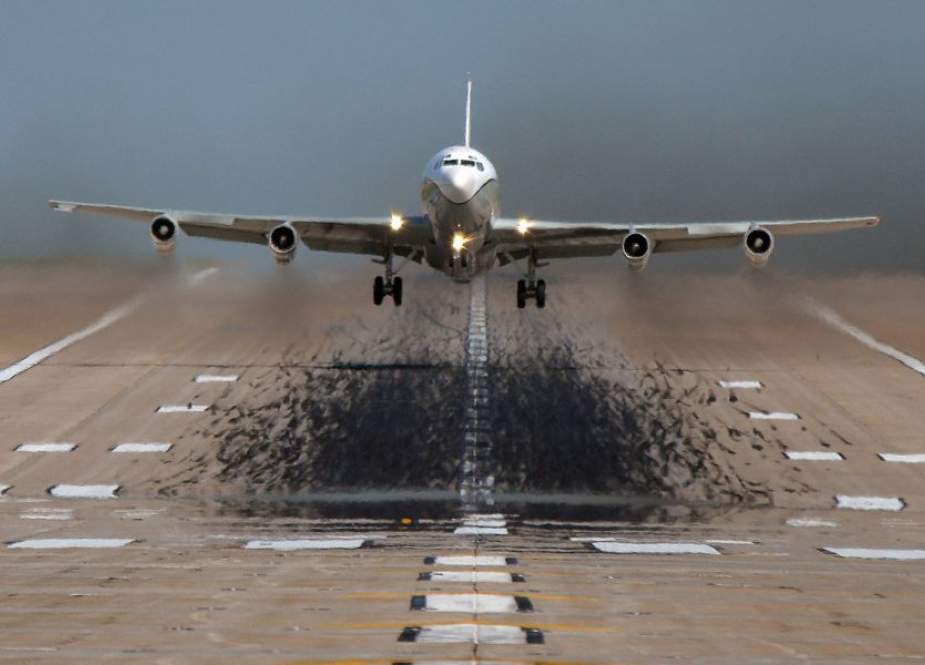 An OC-135B Open Skies aircraft takes off at Offutt Air Force Base, Neb.