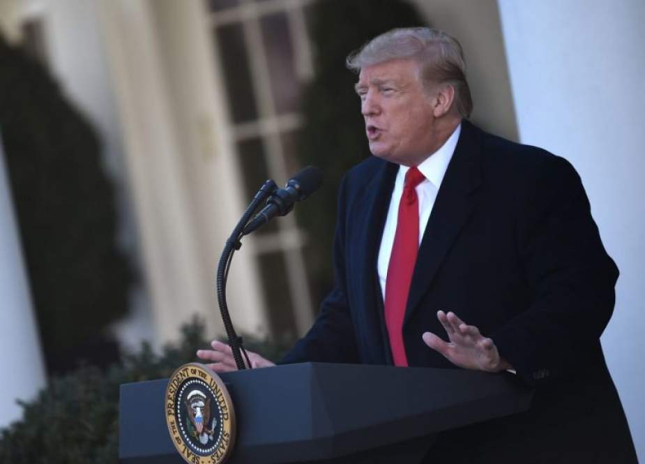 US President Donald Trump speaks about the government shutdown on January 25, 2019, from the Rose Garden of the White House in Washington, DC. Trump says will sign bill to reopen the government until February 15. (Photo by AFP)