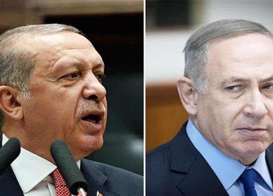 A combo image of Turkish President Recep Tayyip Erdogan (L) and Israeli Prime Minister Benjamin Netanyahu
