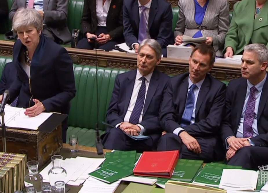 A video grab from footage broadcast by the UK Parliament
