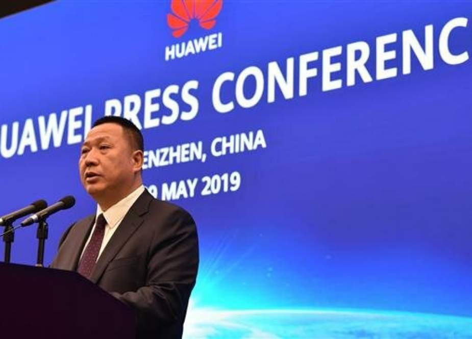 Chief legal officer of Huawei Song Liuping speaks during a press conference at the Huawei facilities in Shenzhen, Guangdong Province, China, on May 29, 2019. (Photo by AFP)