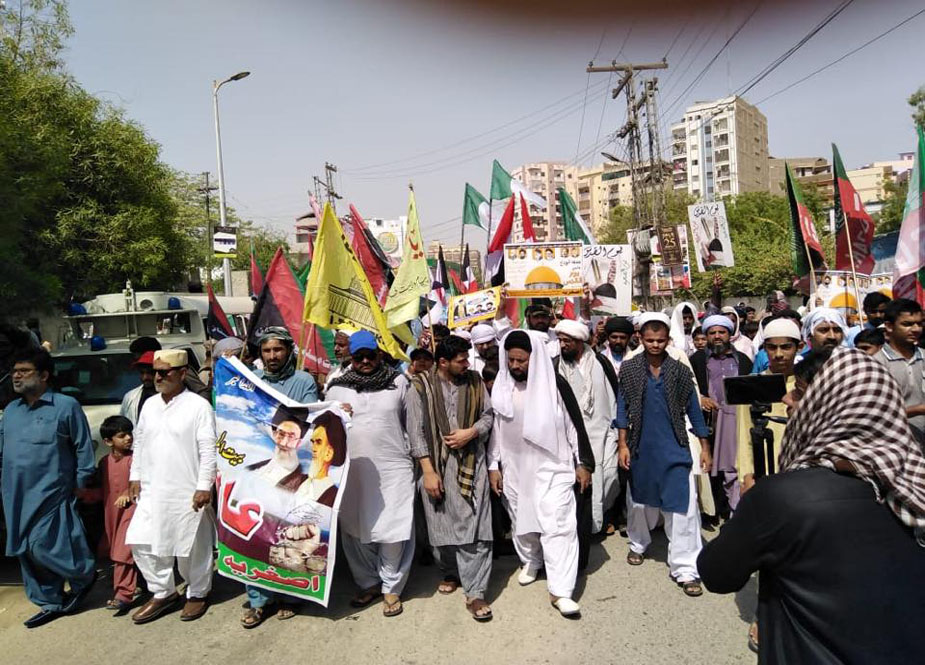سندھ بھر میں ایم ڈبلیو ایم، ایس یو سی، آئی ایس او اور اصغریہ کے تحت یوم القدس پر احتجاج