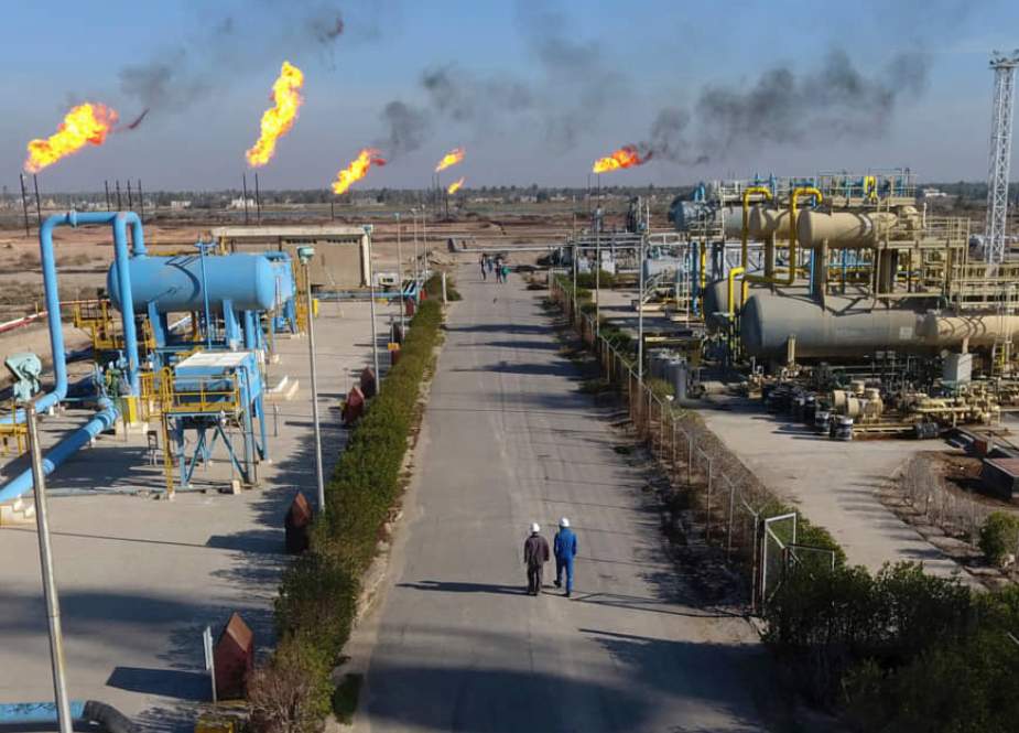 File photo features a general view of oil facilities in the southern Iraqi port city of Basra.
