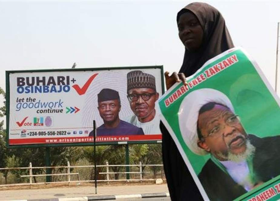 Members of Islamic Movement in Nigeria protest against the detention of their leader Ibrahim El-Zakzaky in Abuja on January 22, 2019. (Photo by AFP)
