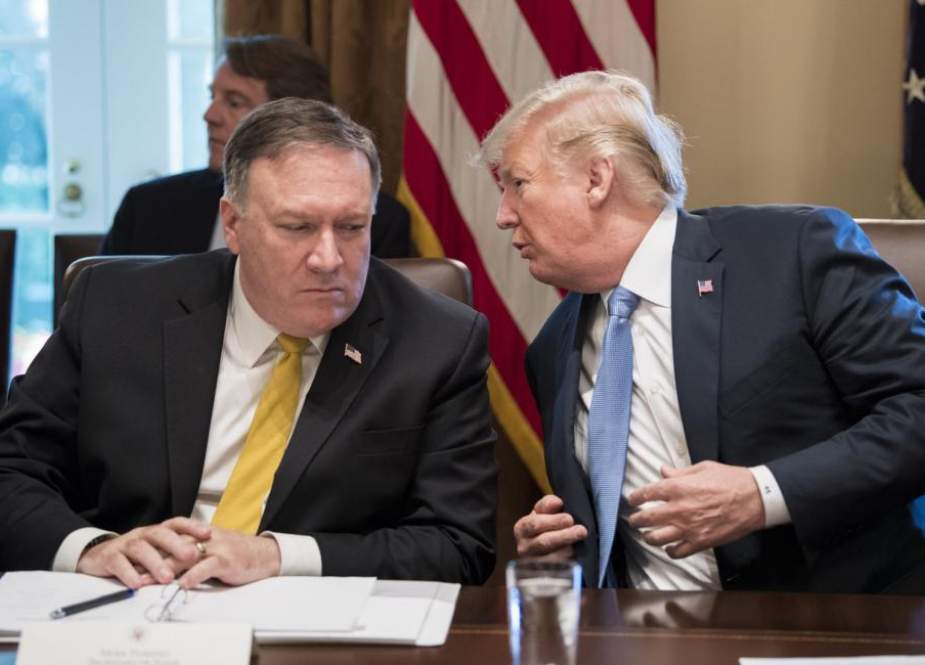 US President Donald Trump and his state secretary, Mike Pompeo