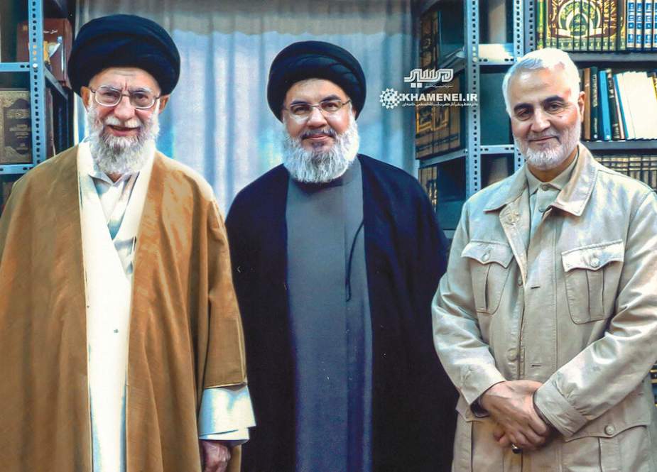 Sayyid Ali Khamenei, Sekjen Hizbullah, Sayyid Hassan Nasrallah dan Mayjen Qassem Soleimani pada 1 Oktober 2019.