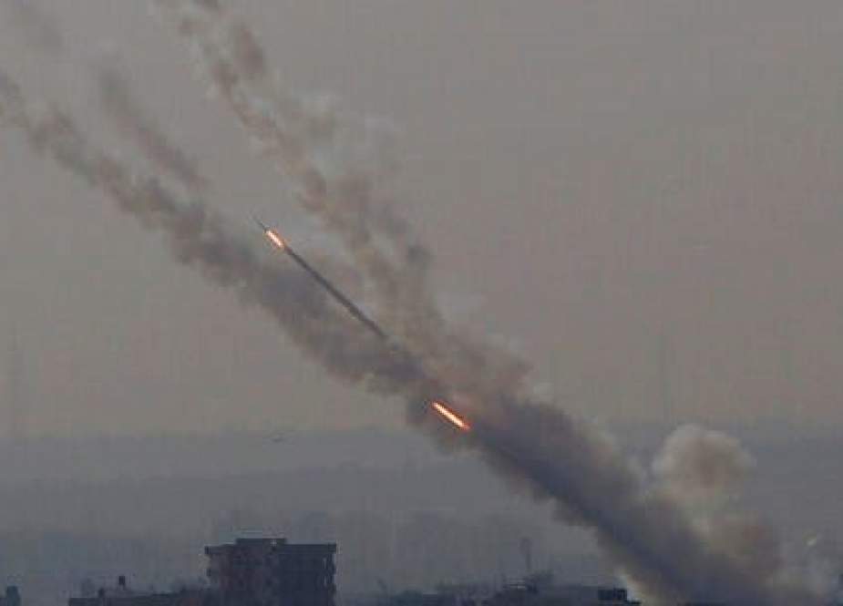 Rockets launched by Palestinian resistance at occupied territories.jpg