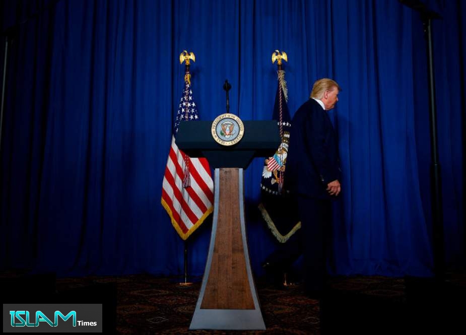 President Donald Trump leaves the podium after making a statement on Iran at Mar-a-Lago on January 3, 2020, the day after launching an air strike that killed Iran’s top general, Qassim Suleimani. (Jim Watson / AFP via Getty Images)