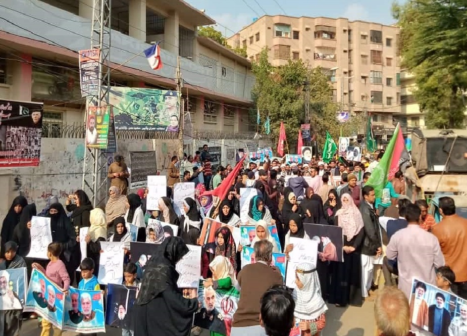 حیدرآباد، اصغریہ تحریک اور اے ایس او کا قاسم سلیمانی اور ابومہدی مہندس کی شہادت کیخلاف احتجاج
