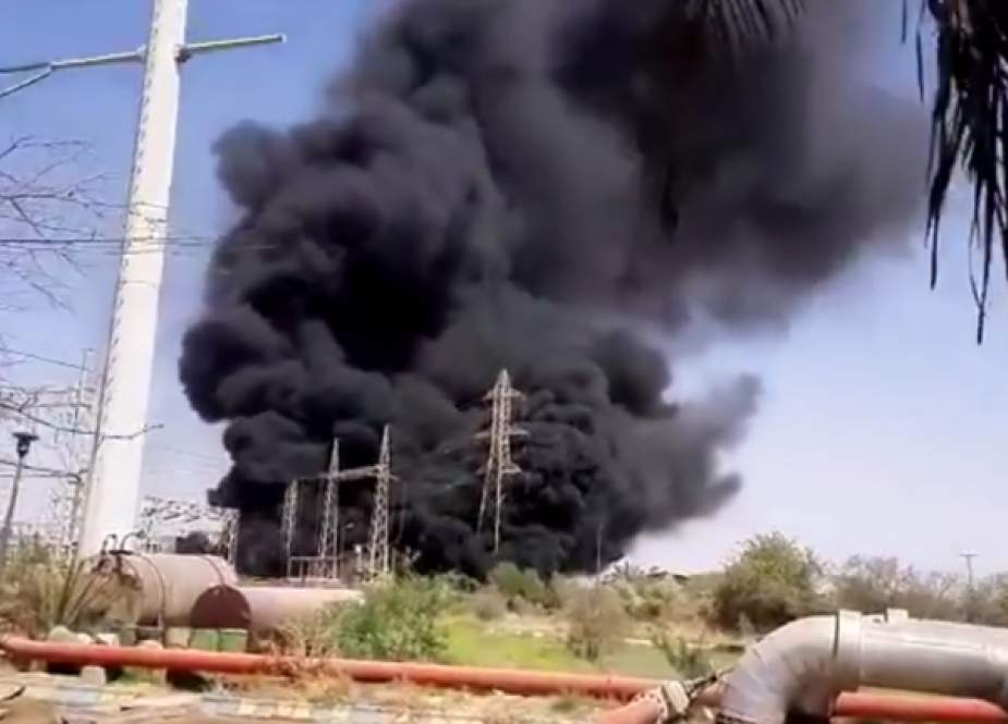 Large blaze has erupted at a power station in southwest Iran.png
