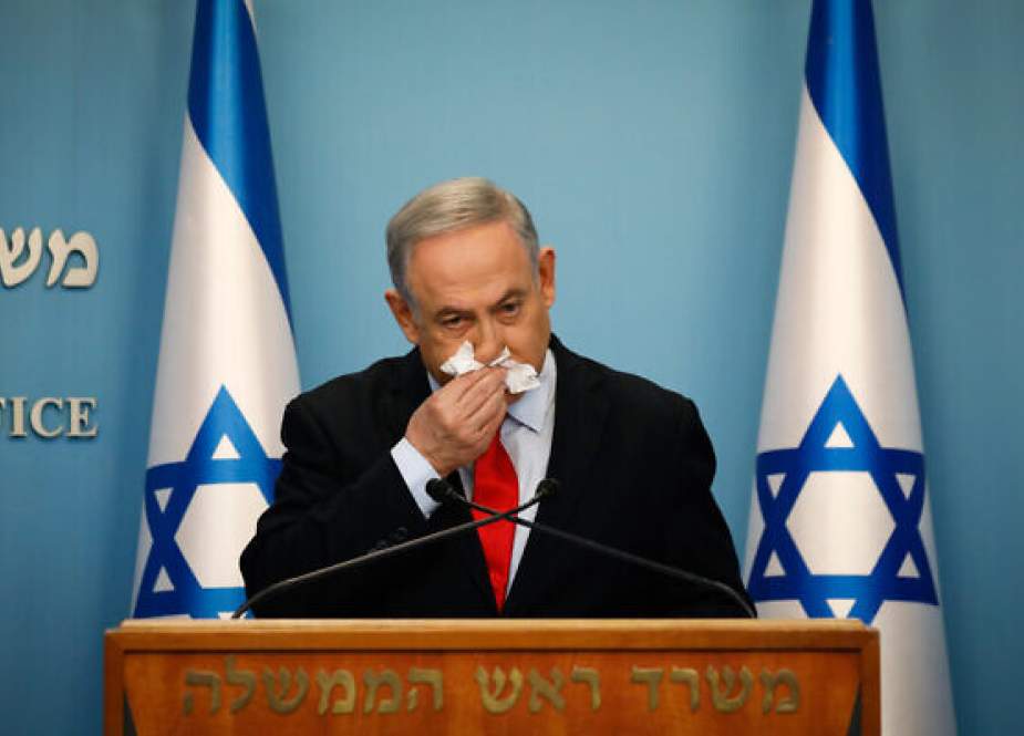Benjamin Netanyahu during a press conference on coronavirus at his office in Al-Quds.jpg