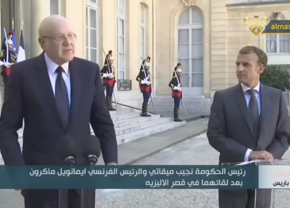 Najib Mikati, Lebanese prime minister met the French President Emmanuel Macron at Elysee Palace in Paris.jpg