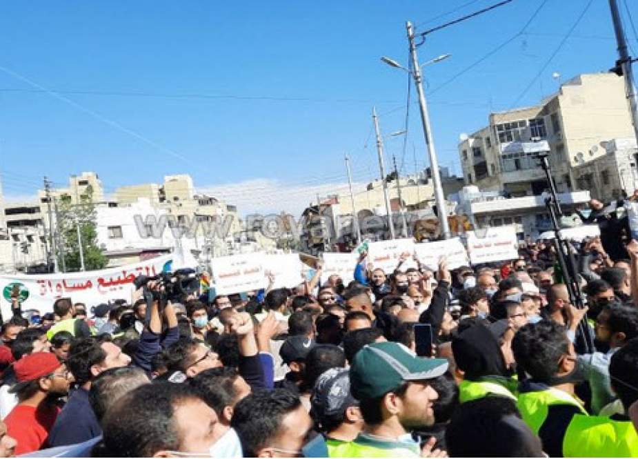 هزاران اردنی علیه رژیم صهیونیستی دست به تظاهرات زدند