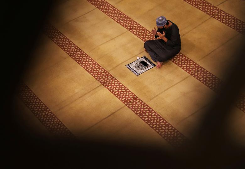 A Muslim devotee performs Tarawih prayers to mark the start of Ramadan at a mosque in Singapore April 2.