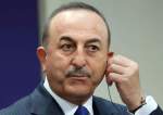 Mevlut Cavusoglu gives a press conference after a meeting in Ankara, Turkey, April 19, 2022.