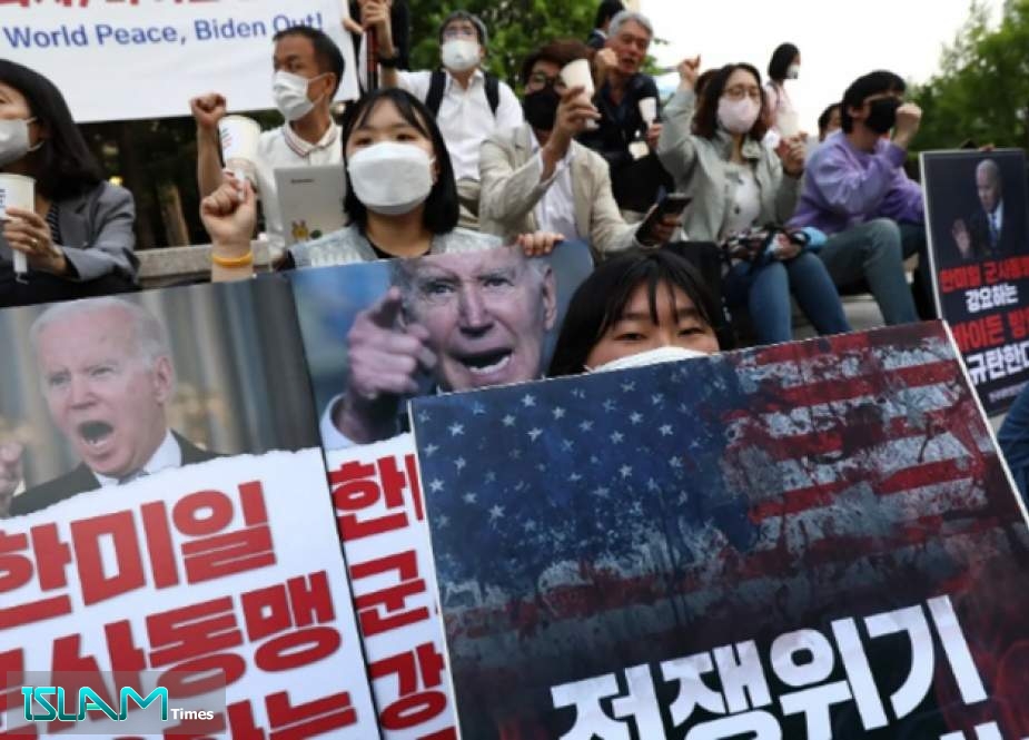 South Koreans Protest Biden’s Visit to Seoul amid Heavy Police Presence