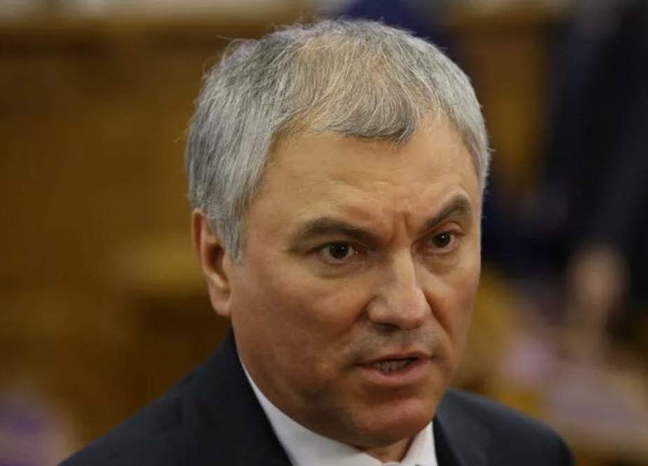 Vyacheslav Volodin, an ally of Russian President Vladimir Putin and chairman of the State Duma, issued a stark warning Wednesday that Russia has something to reclaim from the U.S.: the state of Alaska. Above, Volodin speaks during the Council of Lawmakers at the Tauride Palace on April 27 in Saint Petersburg, Russia. Contributor/Getty Images