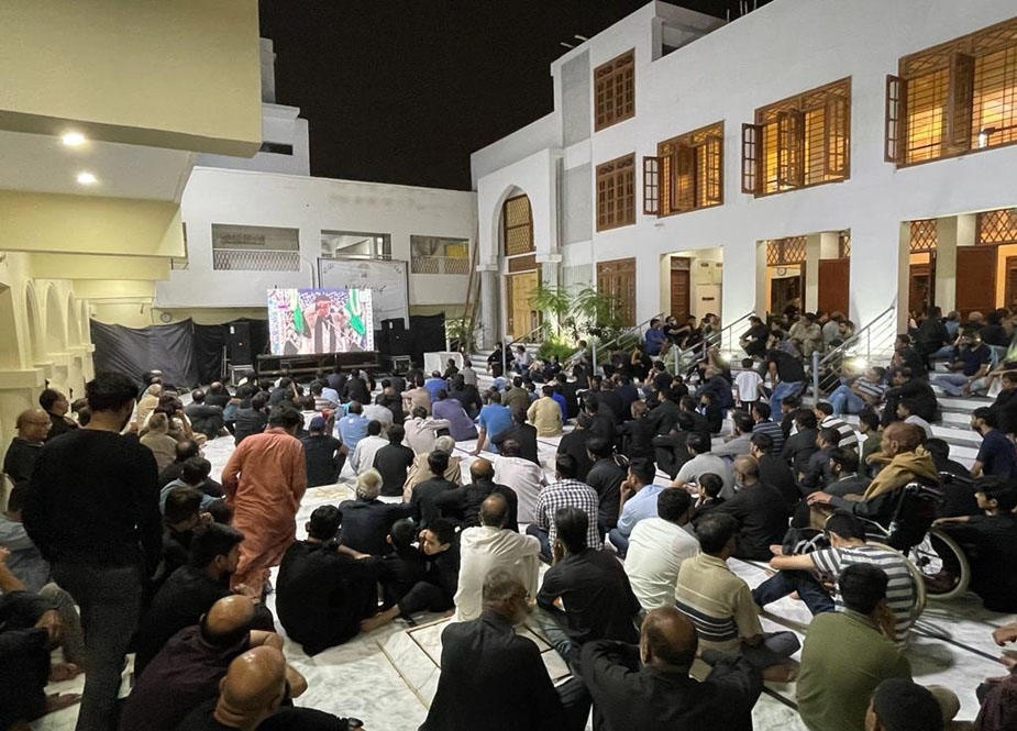 عشرہ محرم الحرام کی مجالس عزا سے علامہ سید حسن ظفر نقوی کا خطاب جاری ہے