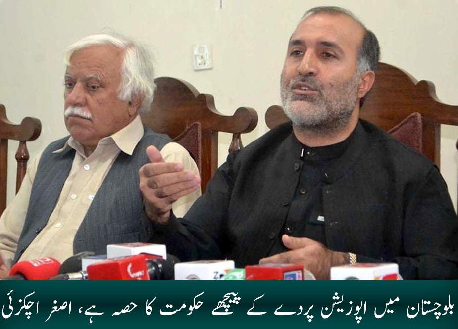 بلوچستان میں اپوزیشن پردے کے پیچھے حکومت کا حصہ ہے، اصغر اچکزئی
