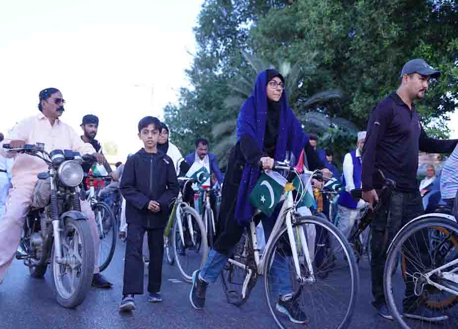 فلسطینیوں سے اظہار یکجہتی کیلئے کراچی میں یکجہتی فلسطین سائیکل ریلی کا انعقاد