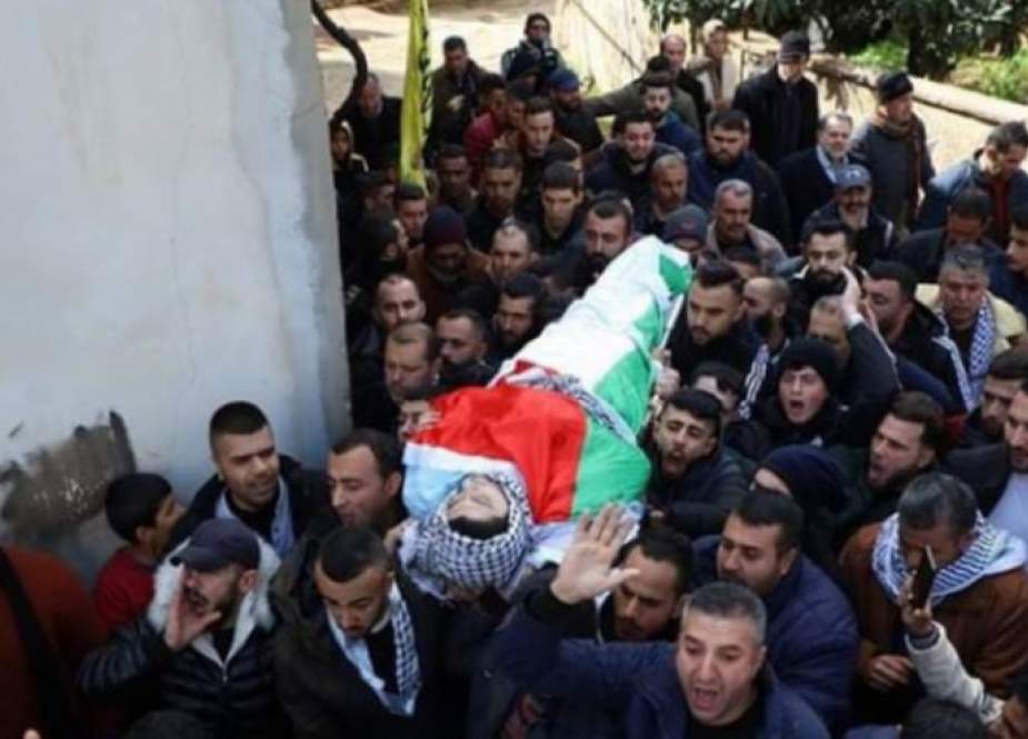 جماهير جنين تشيع جثمان الشهيد الفلسطيني عبد الله قلالوة