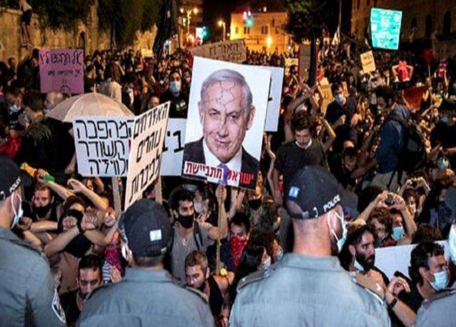 مقبوضہ فلسطین میں مسلسل چوتھے ہفتے حکومت مخالف مظاہرے جاری