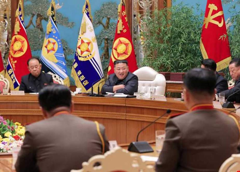 Kim Jong Un, hosting a weighty military meeting, North Korea